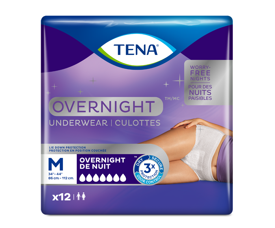 Overnight Incontinence Underwear Absorbency, Medium, 12 units Tena