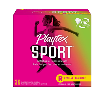 Image 1 of product Playtex - Sport Plastic Tampons, 36 units, Unscented Regular