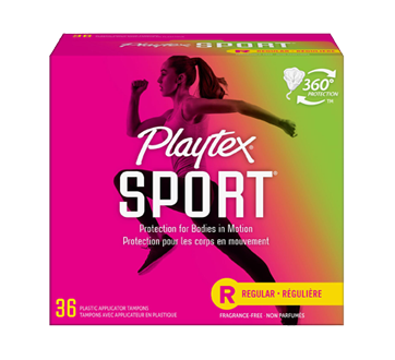 Sport Plastic Tampons, 36 units, Unscented Regular