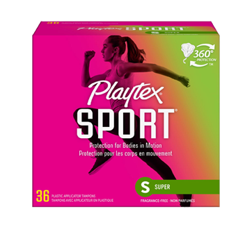 Image 1 of product Playtex - Sport Plastic Tampons, 36 units, Unscented Super