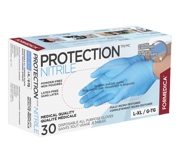 Disposable All Purpose Gloves Protection - Nitrile, 30 units, Large/X-Large, Blue