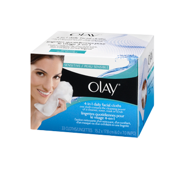 4-in-1 Daily Facial Cloths, 33 units, Sensitive Skin
