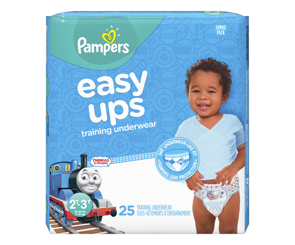 Easy Ups Training Underwear for Boys, Size 4, 2T3T, 25 units Pampers