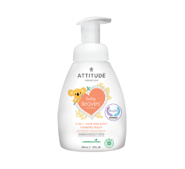 Image of product Attitude - Baby Leaves 2-in-1 Hair and Body Foaming Wash, 295 ml, Pear Nectar