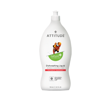 Image of product Attitude - Nature + Technology Dishwashing Liquid, 700 ml, Pink Grapefruit