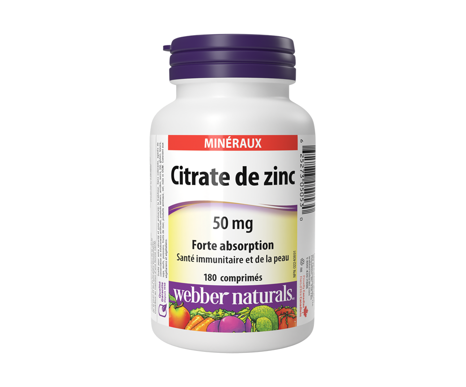 Zinc Citrate 50 mg, 180 units ber Naturals Zinc Jean Coutu