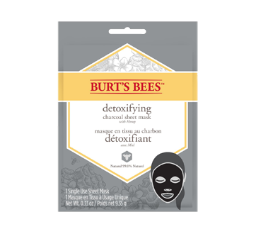 Image 1 of product Burt's Bees - Detoxifying Charcoal Sheet Mask, 9.35 g