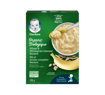 Baby Cereal Organic, 208 g, Whot & Wholegrain Oatmeal Banana