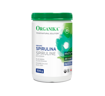 Image of product ORGANIKA - Spirulina Organic Blue-Green Algae Powder, 300 g
