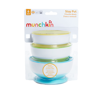 Munchkin Stay Put Bowls, 3 units