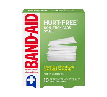 Image of product Band-Aid - Sterile Hurt-Free Non-Stick Pads Small, 10 units