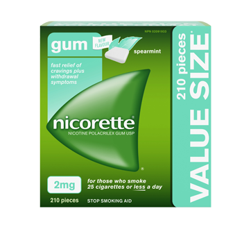 Image of product Nicorette - Nicotine Polacrilex Gum USP 2mg, 210 units, Spearmint