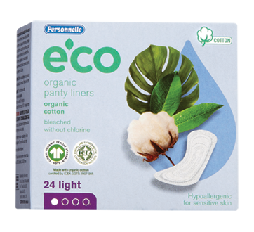 Eco Organic Panty Liners, 24 units, Light