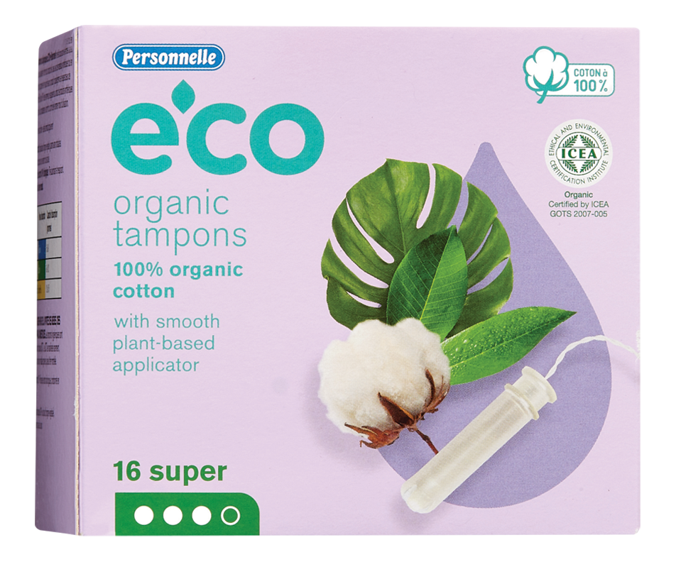 e'co organic tampons, Super, 16 units Personnelle Tampon Jean Coutu