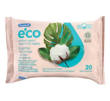 Eco Certified Organic Feminine Wipes, 20 units