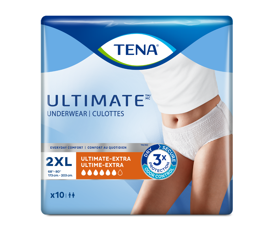 Unisex Incontinence Underwear Ultimate Absorbency, Extra Extra Large, 10 units Tena