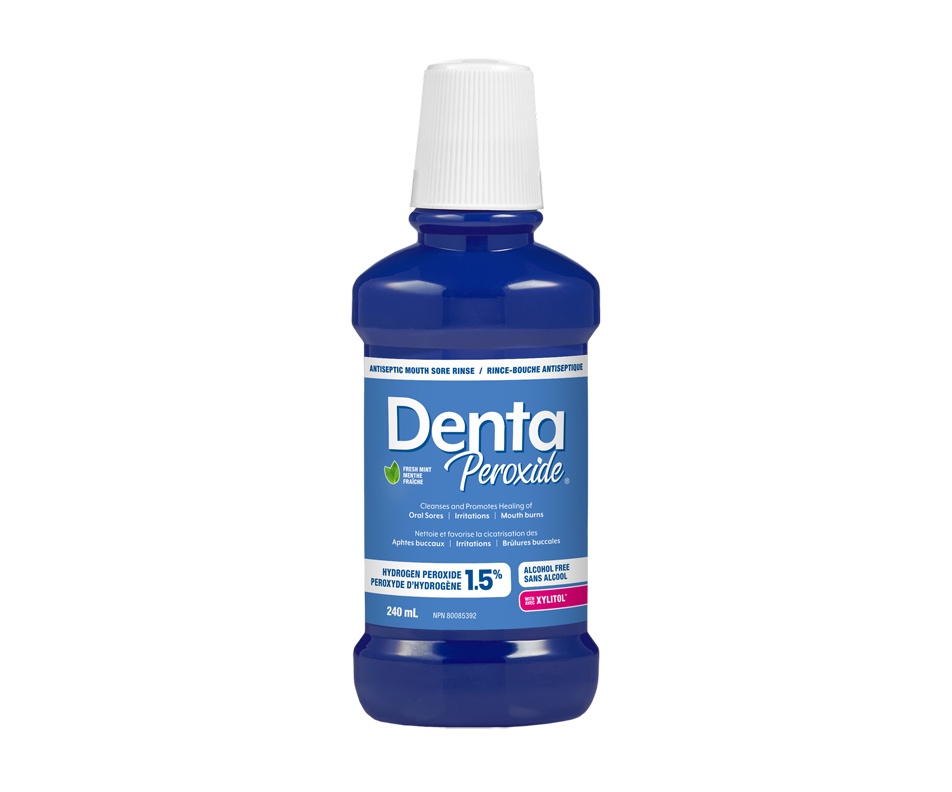Liquid Peroxide with Xylitol, 240 ml, Mint Denta Mouthwash Jean Coutu
