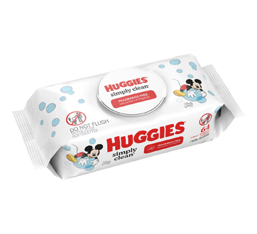Image 2 of product Huggies - Simply Clean Baby Wipes, Unscented, 64 units