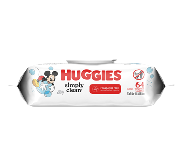 Image 3 of product Huggies - Simply Clean Baby Wipes, Unscented, 64 units