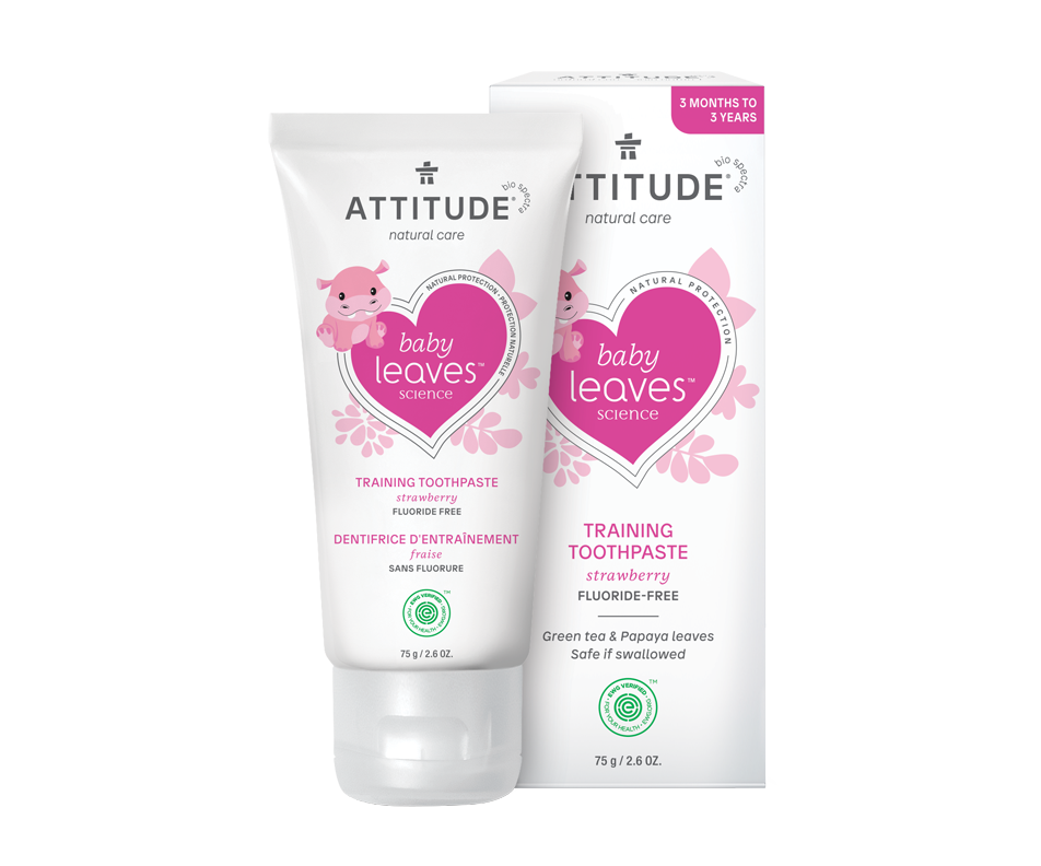 Baby Leaves Fluoride Free Gel Toothpaste, Strawberry Attitude