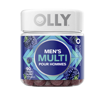 Image of product Olly - Men's Multi Gummies Supplement for Men, 90 units, Blackberry Blitz