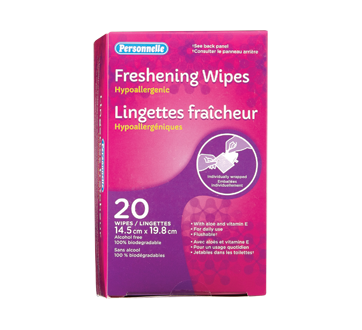 Image of product Personnelle - Freshening Wipes Hypoallergenic 14.2 cm x 19 cm, 20 units