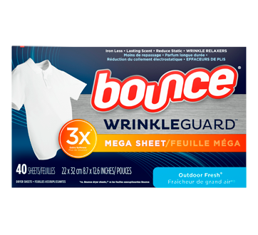 WrinkleGuard Dryer Sheets, 40 units, Outdoor Fresh