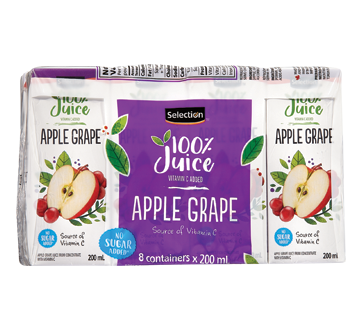 Apple Grape Juice from Concentrate, 8 X 200 ml