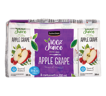 Apple Grape Juice from Concentrate, 8 X 200 ml