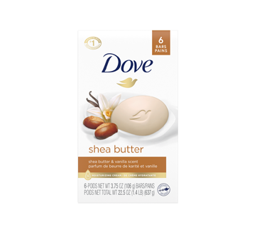 Image of product Dove - Purely Pampering Shea Butter and Warm Vanilla Beauty Bar, 6 units