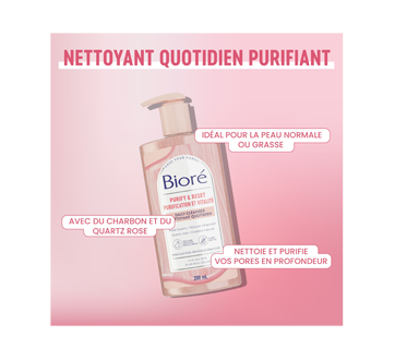 Image 3 of product Bioré - Rose Quartz + Charcoal Daily Purifying Cleanser, 200 ml