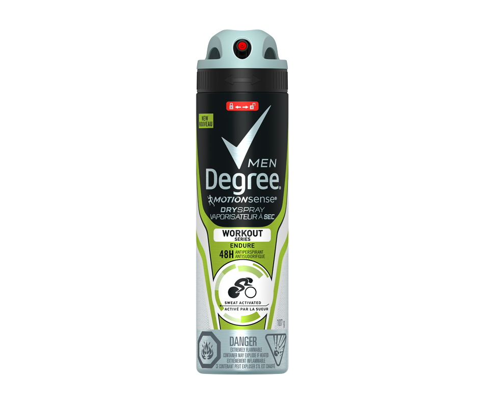 Workout Endure Antiperspirant Dry Spray, 107 g Degree Men Jean Coutu