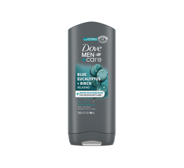 Image of product Dove Men + Care - Micromoisture Hydrating Body + Face Wash, Blue Eucalyptus, 400 ml