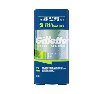 High Performance Clear Gel Antiperspirant and Deodorant, 2 x 108 g, Power Rush