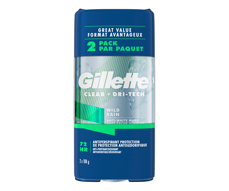 Xtend Clear Gel Antiperspirant and Deodorant, 2 x 108 g, Wild Rain