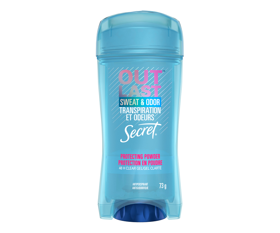 Outlast Sweat & Odor Clear Gel Women's Antiperspirant Deodorant, Powder Scent, 73 g Secret