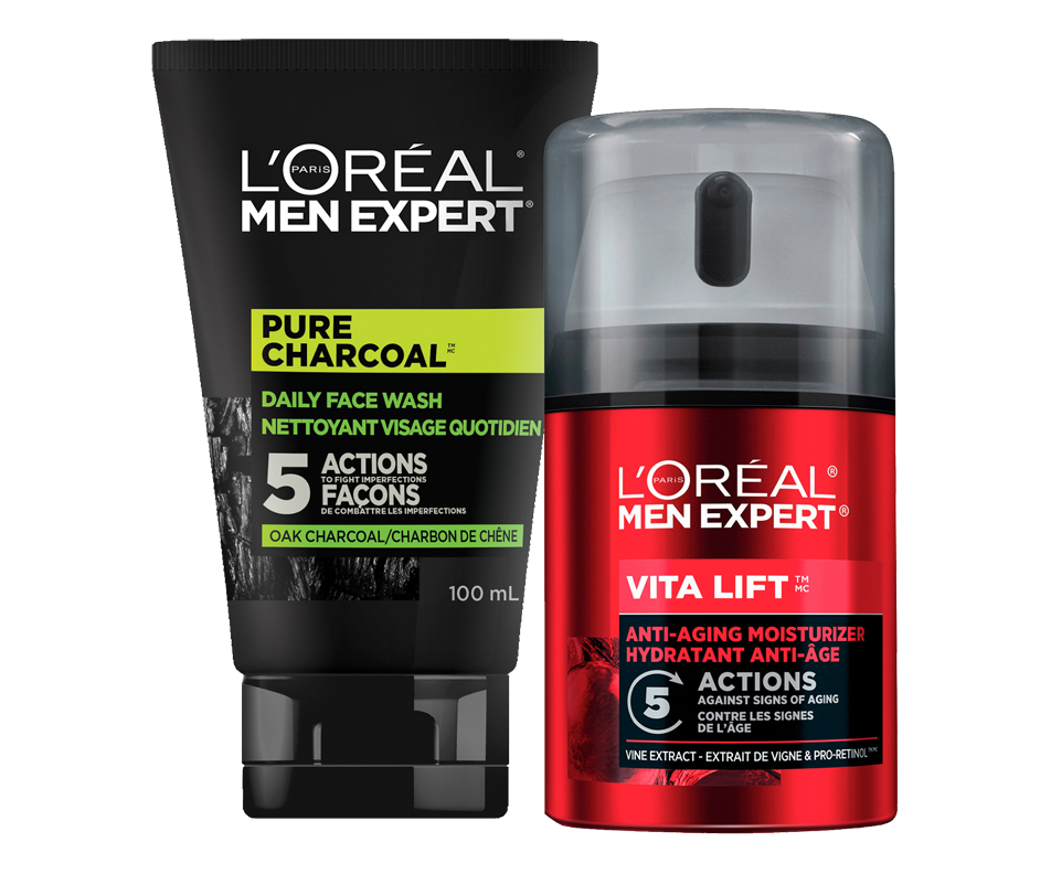 Pure Charcoal Face Wash + Vita Lift AntiAging Moisturizer Skin Care