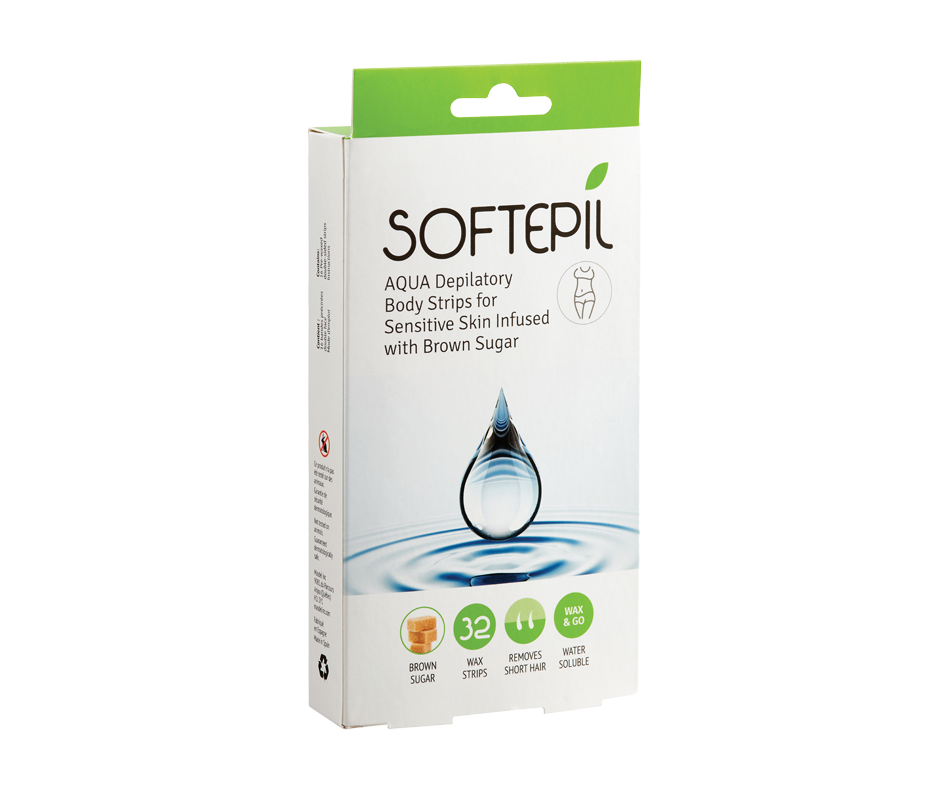 Aqua Depilatory Body Strips, Sensitive Skin, 32 units Softepil Wax