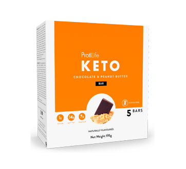 Image of product ProtiLife - Keto Bars, 5 X 40 g, Chocolate and Peanut Butter