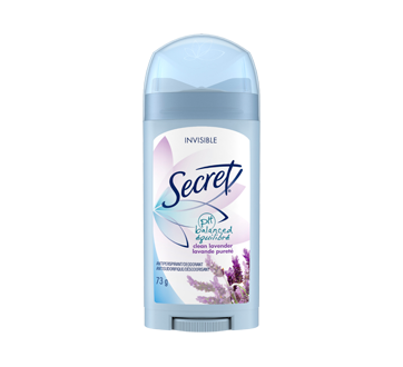 Secret Invisible Solid Women's Antiperspirant Deodorant, 73 g, Clean Lavender