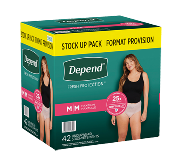 Image 2 of product Depend - Fresh Protection Incontinence Underwear for Women, Blush - Medium, 42 units