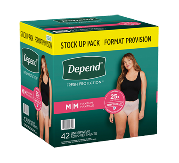 Fresh Protection Incontinence Underwear for Women, Blush - Medium, 42 units  – Depend : Incontinence