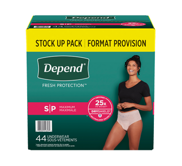 Fresh Protection Incontinence Underwear for Women, Blush - Small, 44 units