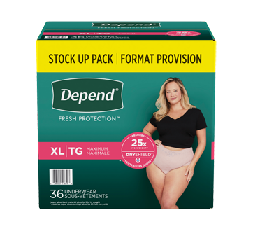FIT-FLEX Incontinence Underwear for Women, Maximum Absorbency, Blush, 36 units, XL