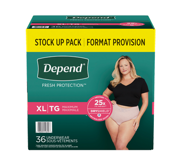 Fresh Protection Incontinence Underwear for Women, Blush - Extra Large, 36  units
