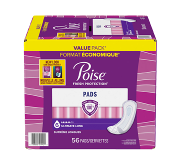 Image of product Poise - Incontinence Pads, Original Design, Ultimate Absorbency, 56 units, Long