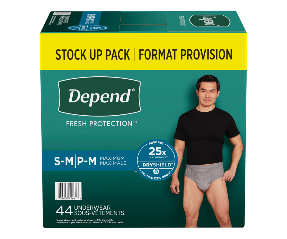 Depend FIT-FLEX Incontinence Underwear for Men, Maximum Absorbency, 44 ...