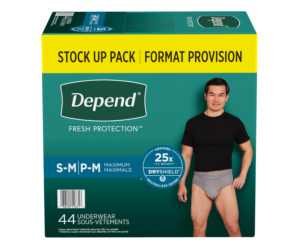 Depend FITFLEX Incontinence Underwear for Men, Maximum Absorbency, 44