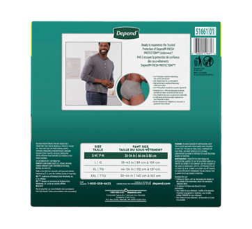 Image 3 of product Depend - Fresh Protection Incontinence Underwear for Men, Grey - Small-Medium, 44 units