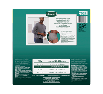 Image 3 of product Depend - Fresh Protection Incontinence Underwear for Men, Grey - Large, 40 units